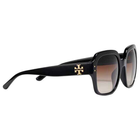 Tory Burch TY7022 Black Plastic Frame Blue Lens Square Sunglasses - Picture 1 of 8